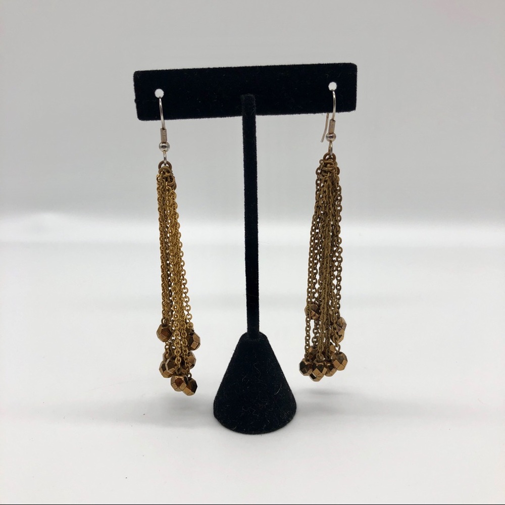 Brass Tone Dangle Earrings